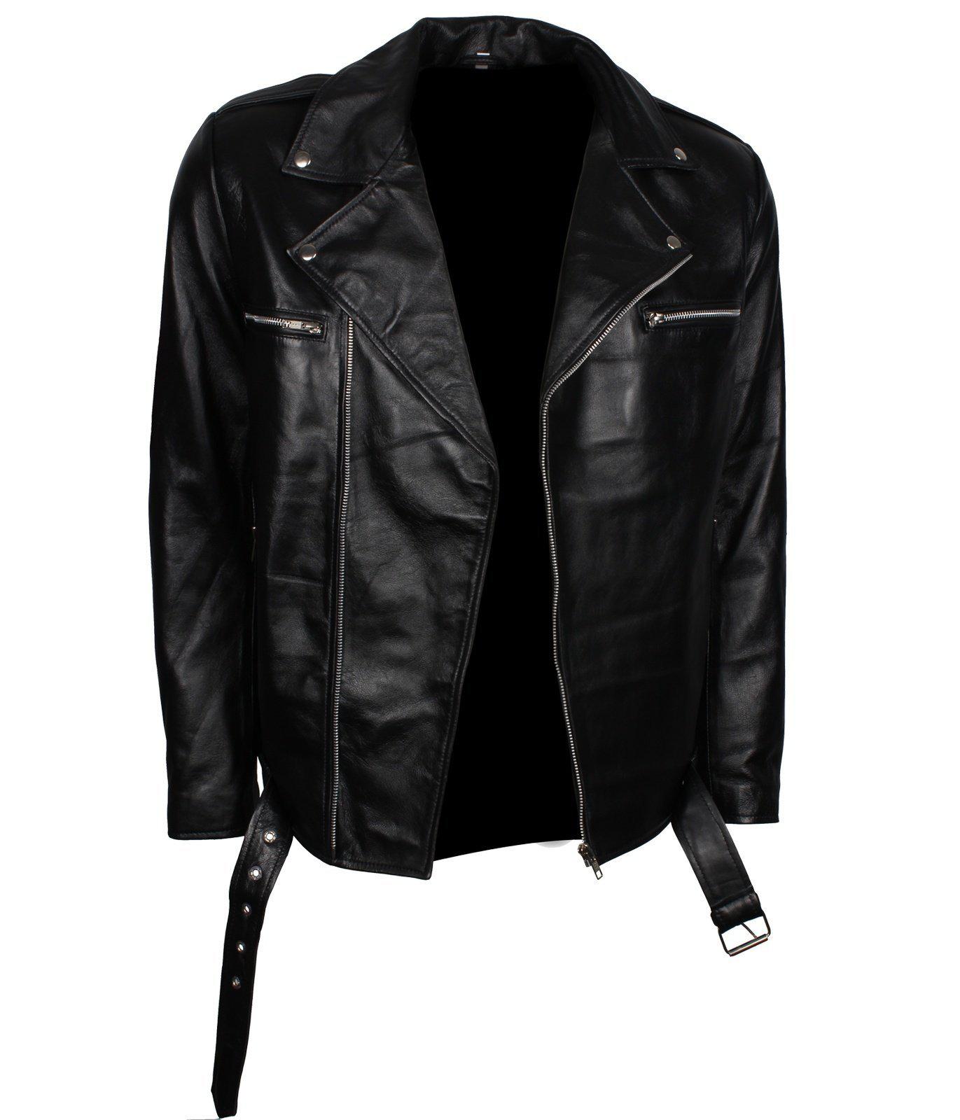 Men's Black Dead Walking Genuine Leather Jacket