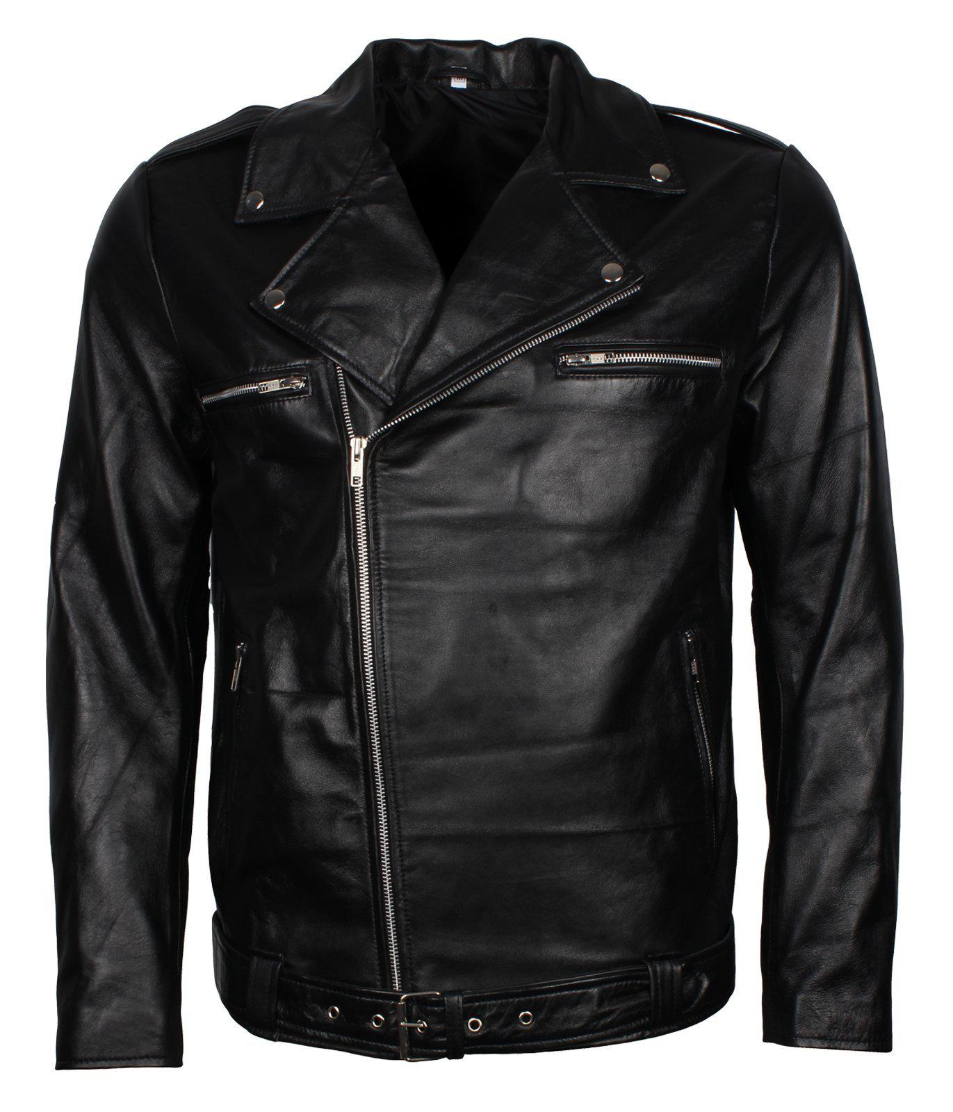 Men's Black Dead Walking Genuine Leather Jacket