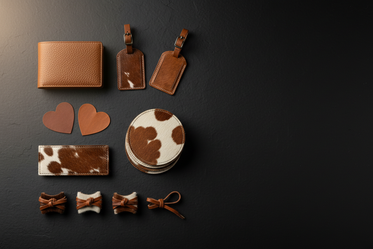 Leather Accessories – Wallets, luggage tags, bookmarks, coasters, cord ties