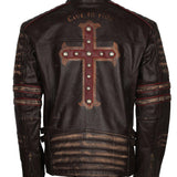 Men's Biker Gothic Leather Jacket