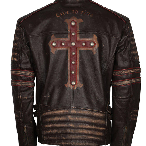 Men's Biker Gothic Leather Jacket