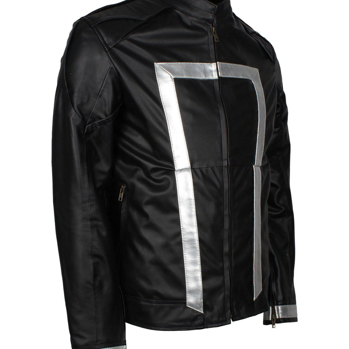 Men's Black Agents of Shield Cosplay Faux Leather Jacket