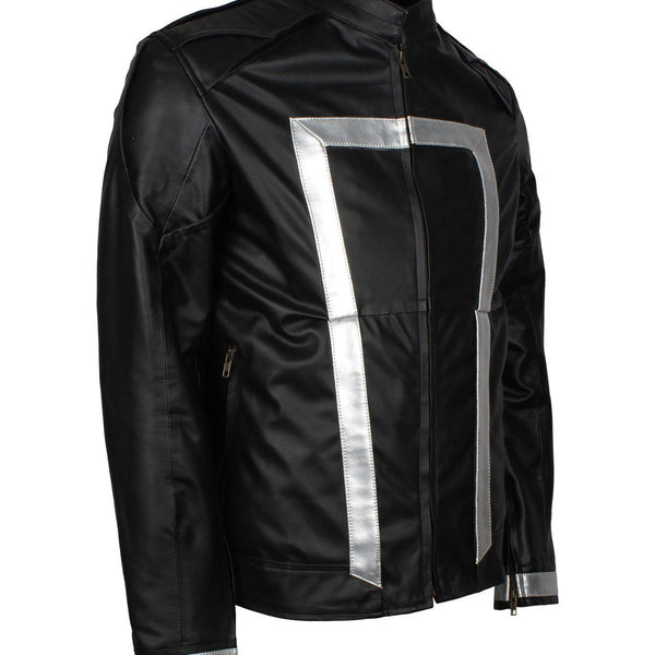 Men's Black Agents of Shield Cosplay Faux Leather Jacket