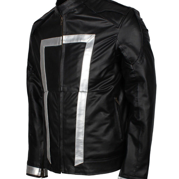Men's Black Agents of Shield Cosplay Faux Leather Jacket