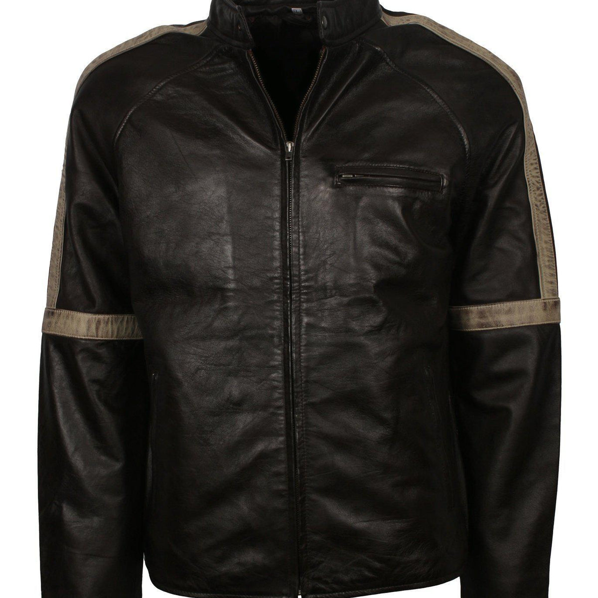 Men's Biker Leather Jacket in Black