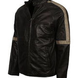 Men's Biker Leather Jacket in Black