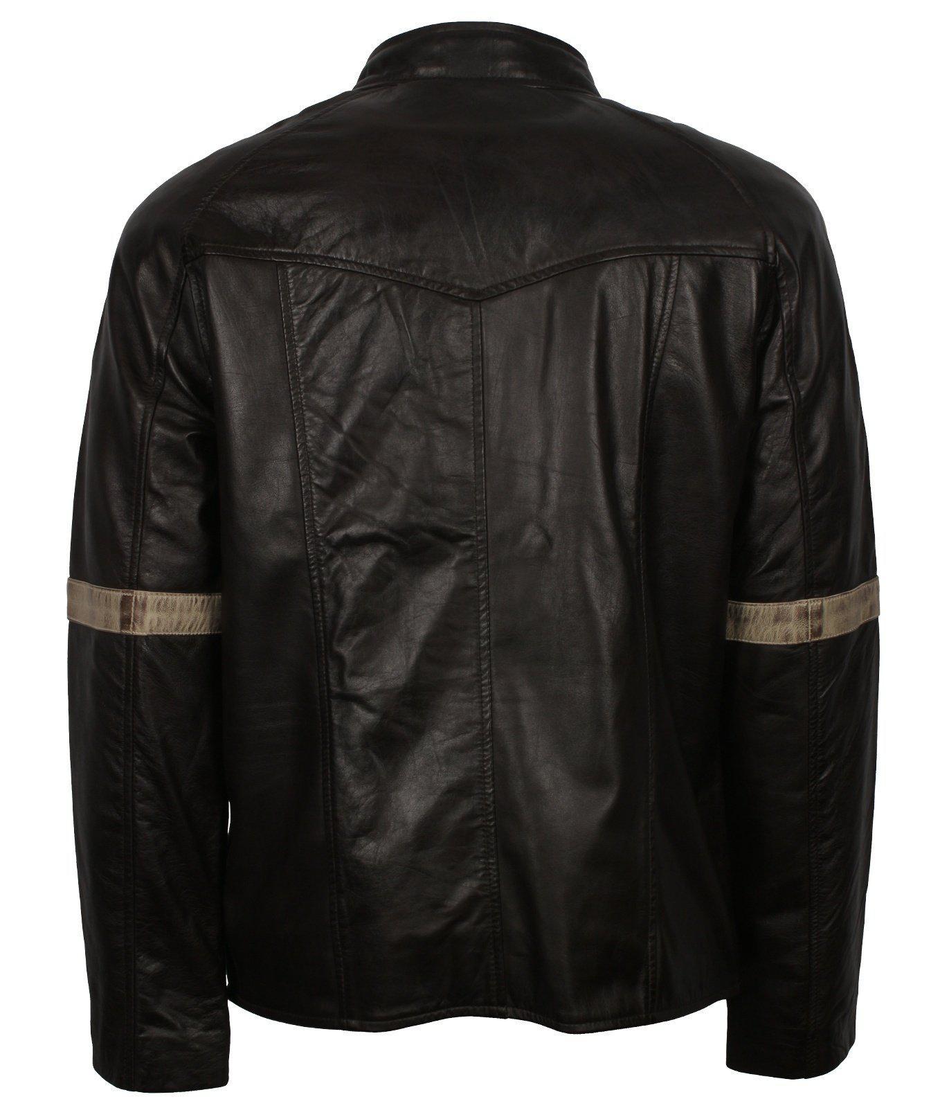 Men's Biker Leather Jacket in Black