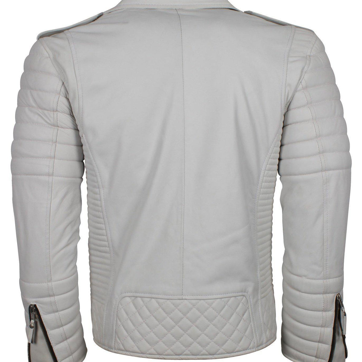 Men's Biker Leather Jacket in Black White Maroon