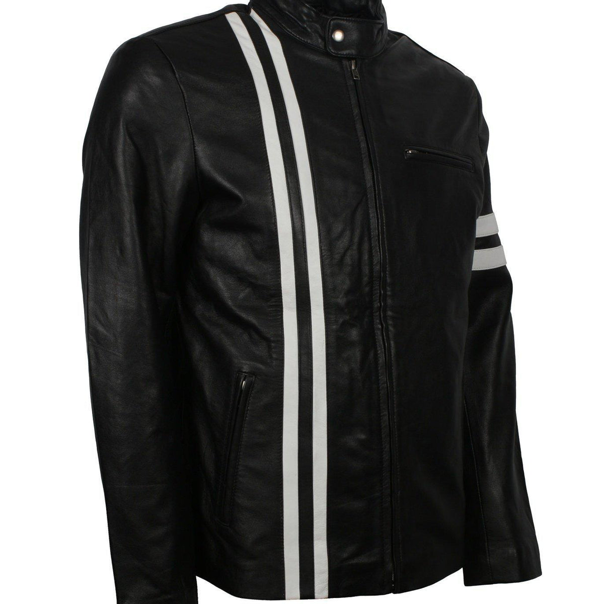 Men's Black Jacket with White Stripes