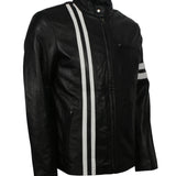 Men's Black Jacket with White Stripes