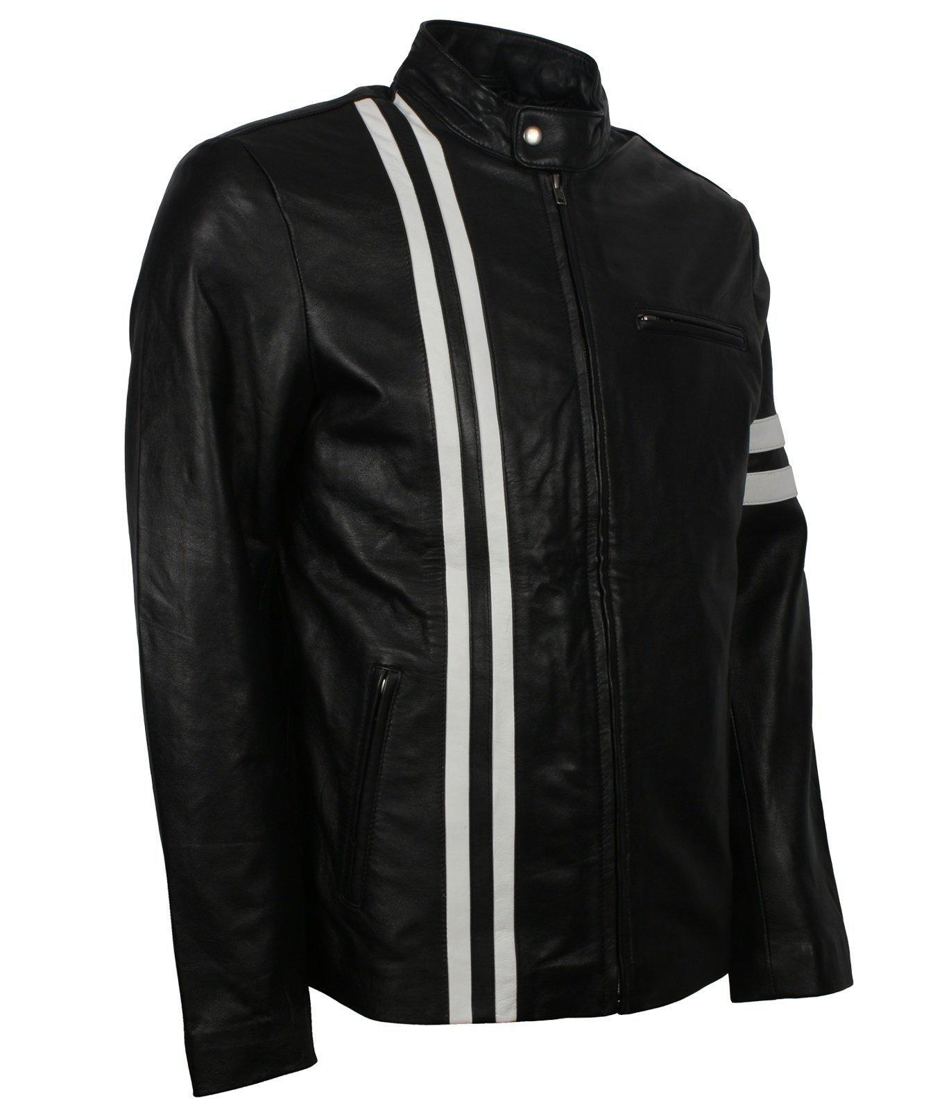 Men's Black Jacket with White Stripes