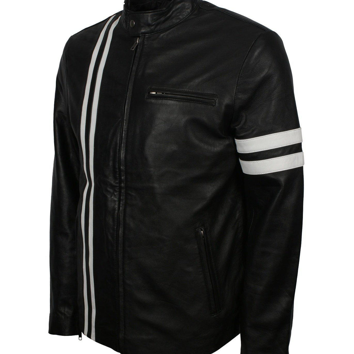 Men's Black Jacket with White Stripes