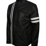 Men's Black Jacket with White Stripes