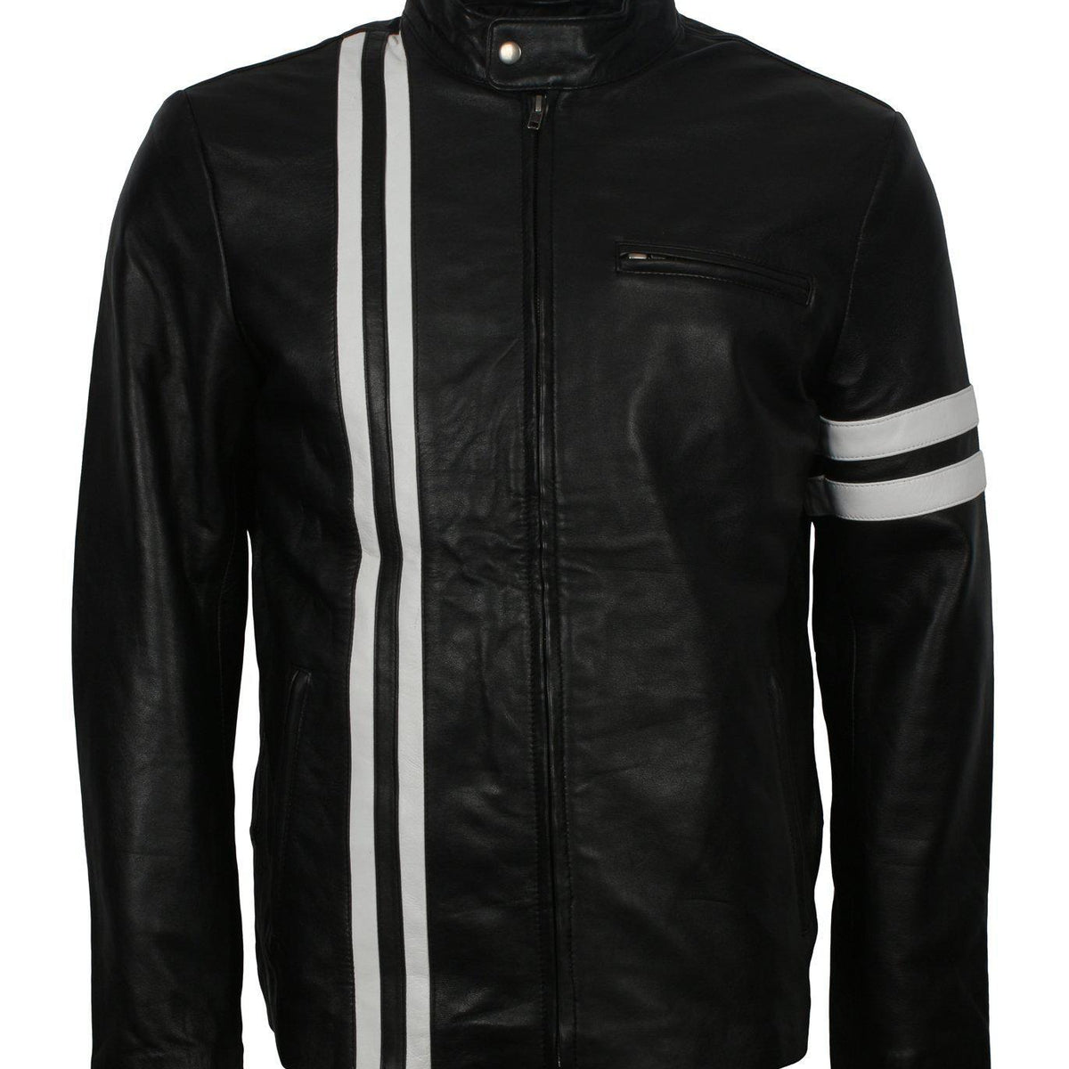 Men's Black Jacket with White Stripes
