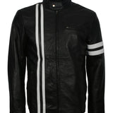 Men's Black Jacket with White Stripes