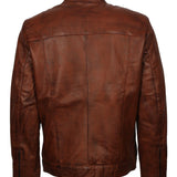 Men's Brown Waxed Genuine Leather Classic Vintage Jacket