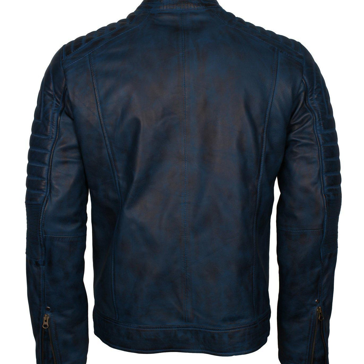 Men's Cafe Racer Grey Brown Maroon Blue Tan Biker Genuine Leather Motorcycle Jacket