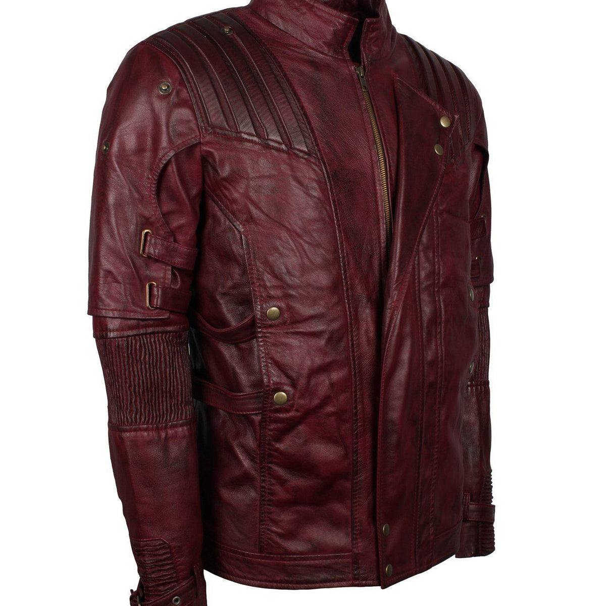 Men's Maroon Genuine Leather Galaxy Guardians Biker Jacket