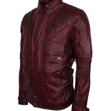 Men's Maroon Genuine Leather Galaxy Guardians Biker Jacket