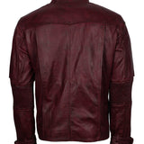Men's Maroon Genuine Leather Galaxy Guardians Biker Jacket