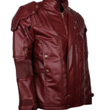 Men's Maroon Galaxy Guardians Cosplay faux Leather Biker Jacket