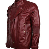Men's Maroon Galaxy Guardians Cosplay faux Leather Biker Jacket
