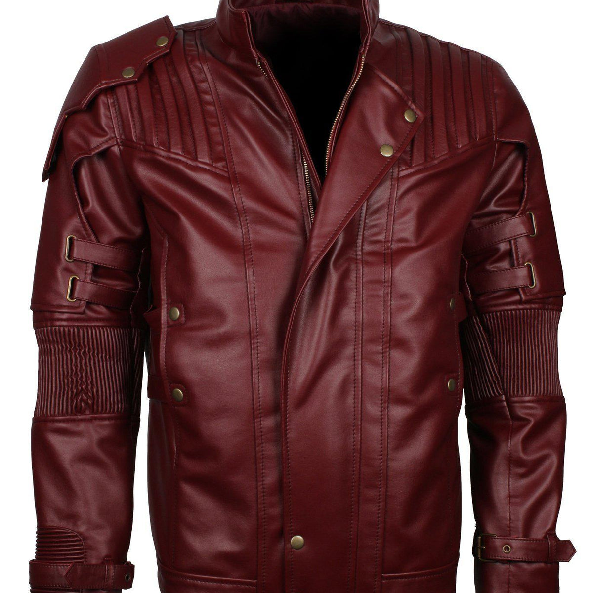 Men's Maroon Galaxy Guardians Cosplay faux Leather Biker Jacket