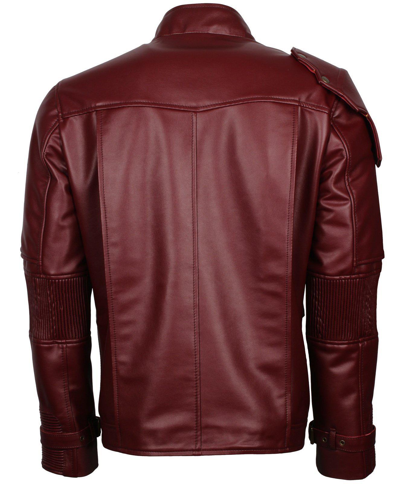 Men's Maroon Galaxy Guardians Cosplay faux Leather Biker Jacket