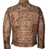 Men's Vintage Distressed Brown Leather Jacket