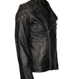 Men's Skull Crossbones Genuine Leather Motorcycle Jacket