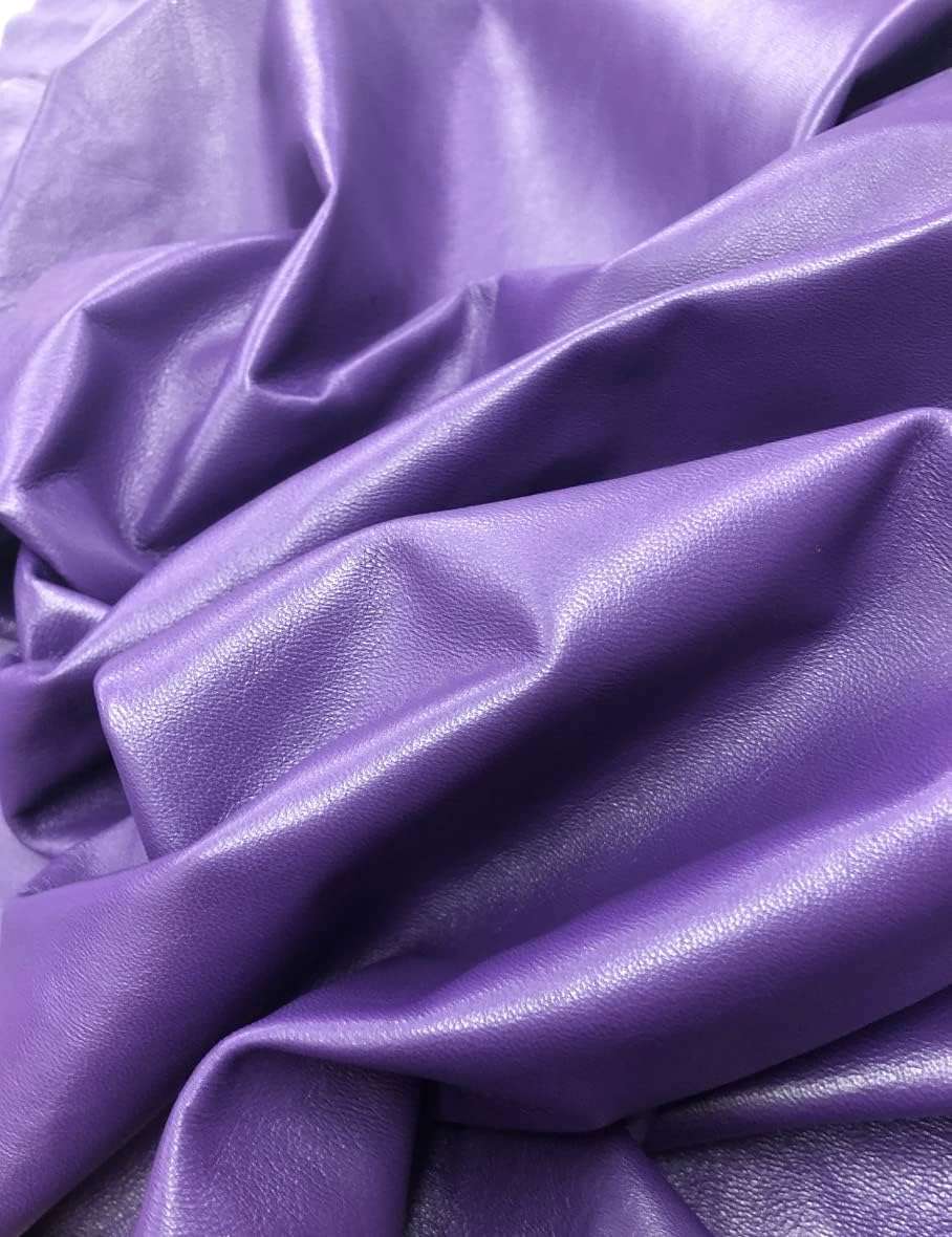 Purple Nappa Sheepskin Leather Hide AA Grade, showing soft hand feel and supple finish