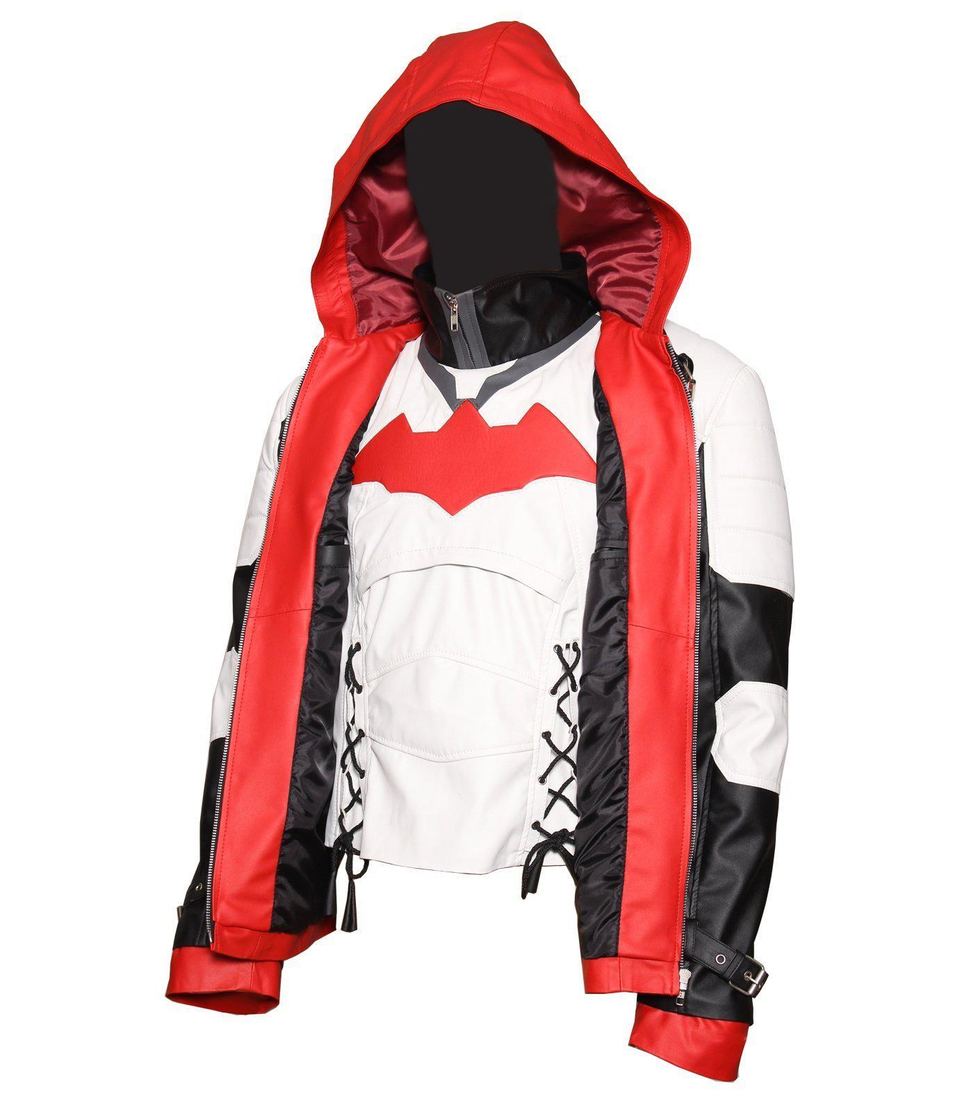 Knight Arkham Red hood Leather Jacket and Vest