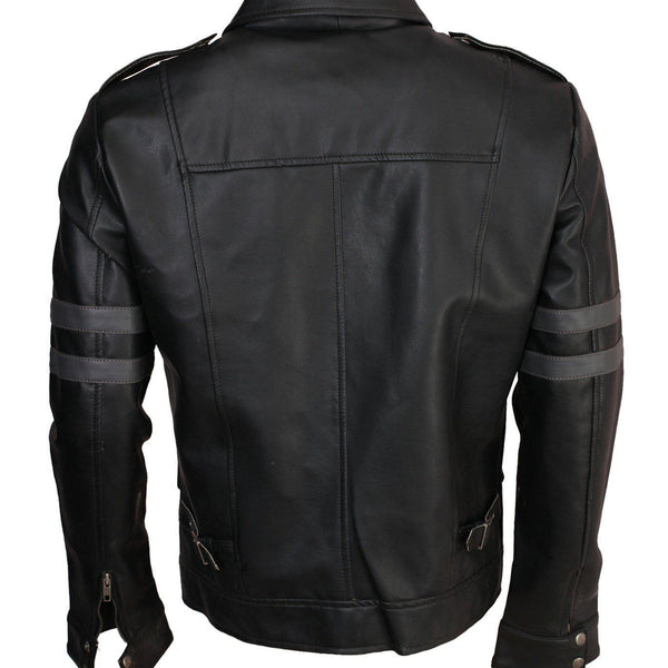 Men's Multi Pockets Evil Resident Cosplay Genuine Leather Jacket