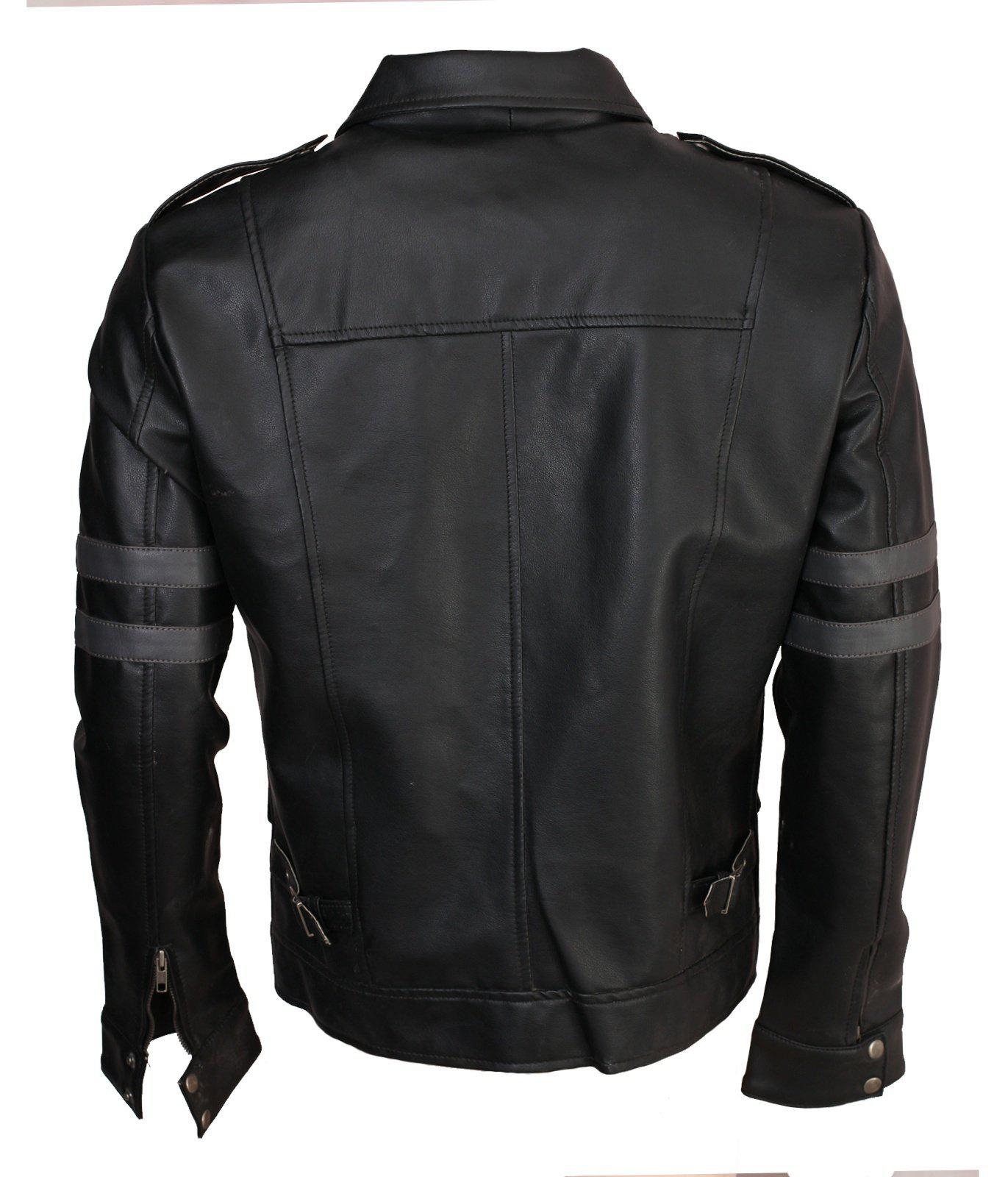Men's Multi Pockets Evil Resident Cosplay Genuine Leather Jacket