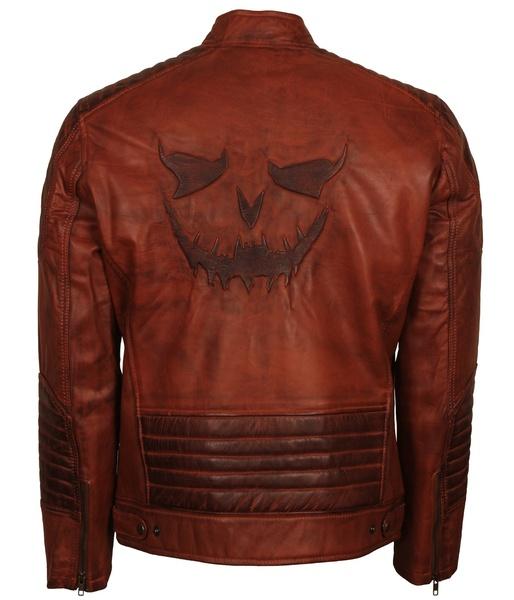 Men's Brown Killing Joke Real Leather Biker Jacket