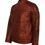 Men's Brown Killing Joke Real Leather Biker Jacket