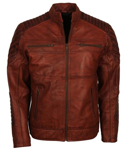 Men's Brown Killing Joke Real Leather Biker Jacket