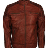 Men's Brown Killing Joke Real Leather Biker Jacket