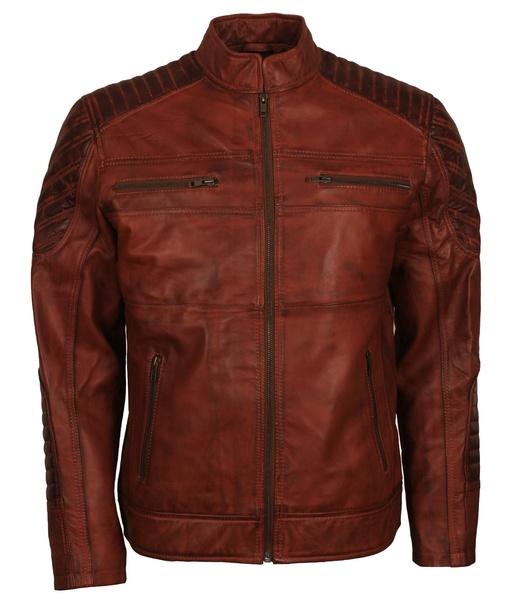 Men's Brown Killing Joke Real Leather Biker Jacket