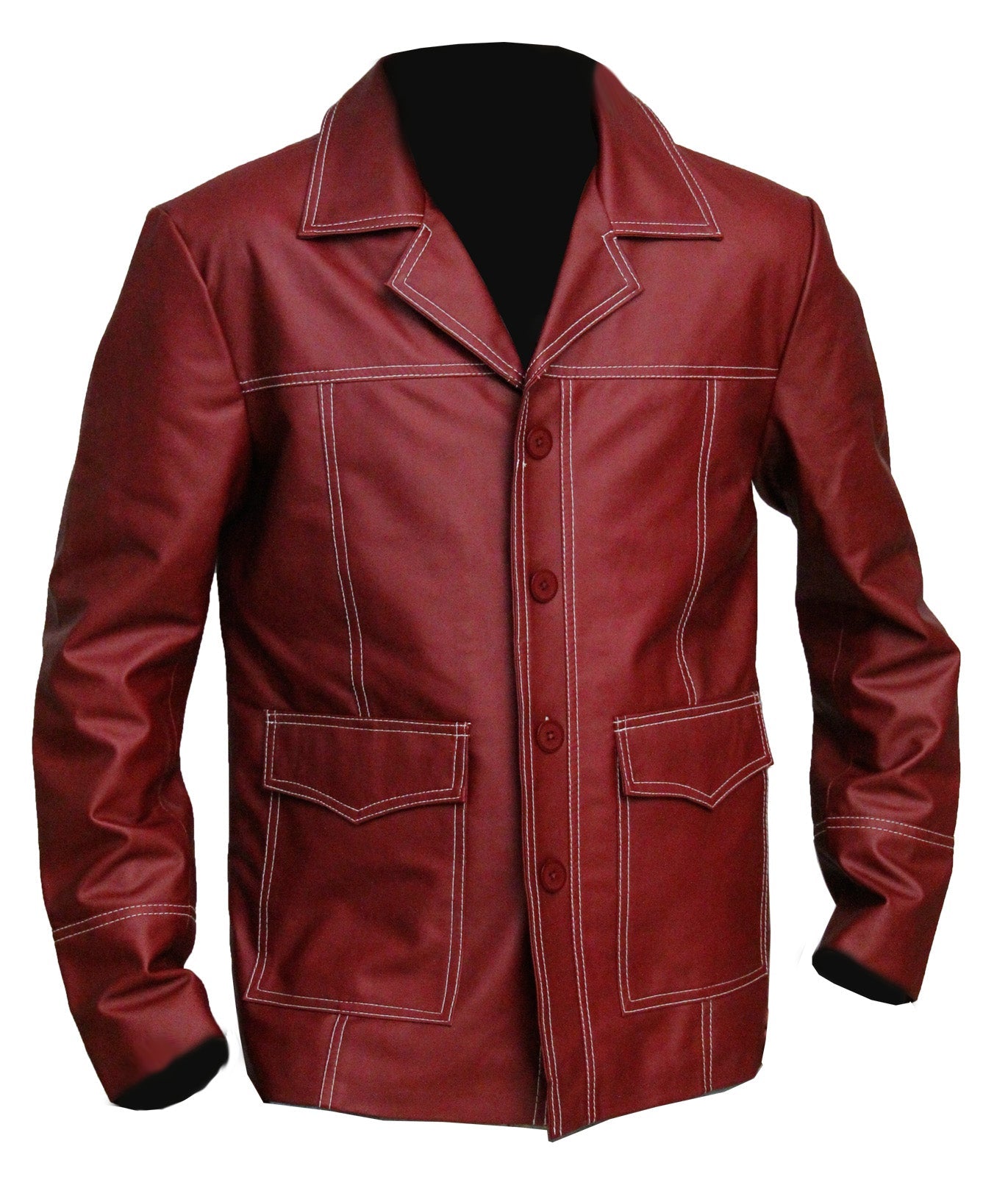 Tyler Durden Costume Red Leather Coat