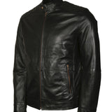 American Flag Skull Biker Leather Jacket in Real Leather
